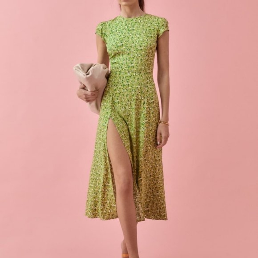 Reformation Gavin Green Midi Dress - Samantha - Size 6 - open to trade for an 8